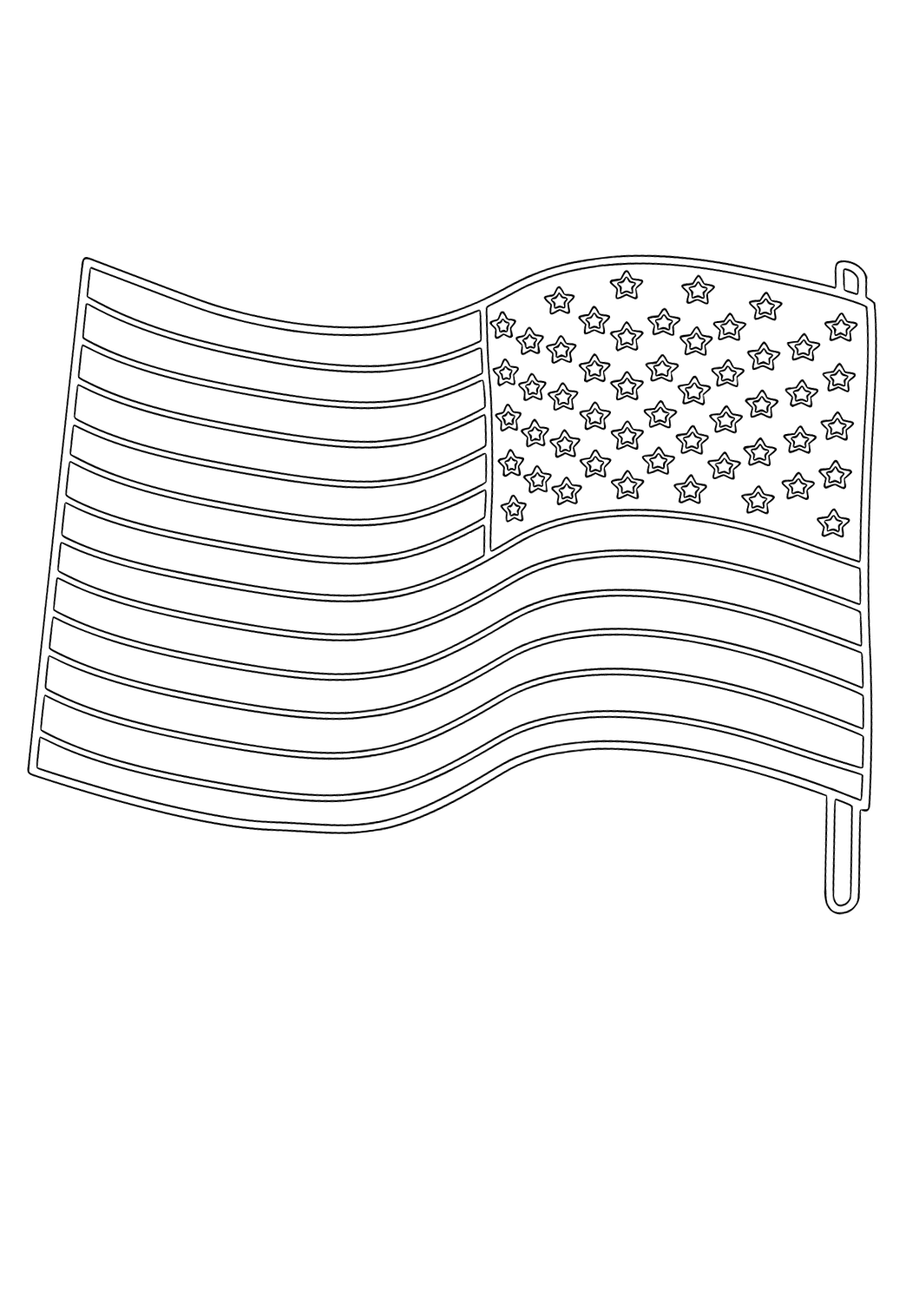 Waving American Flag Coloring Page