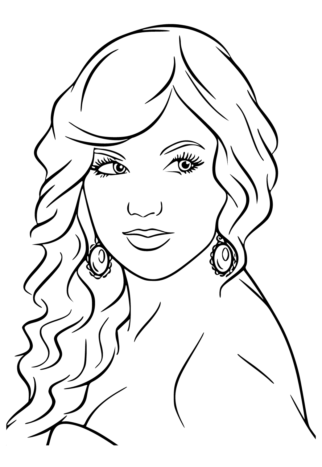 Gambar Mewarna, Helaian dan Halaman Taylor Swift AntingAnting Boleh