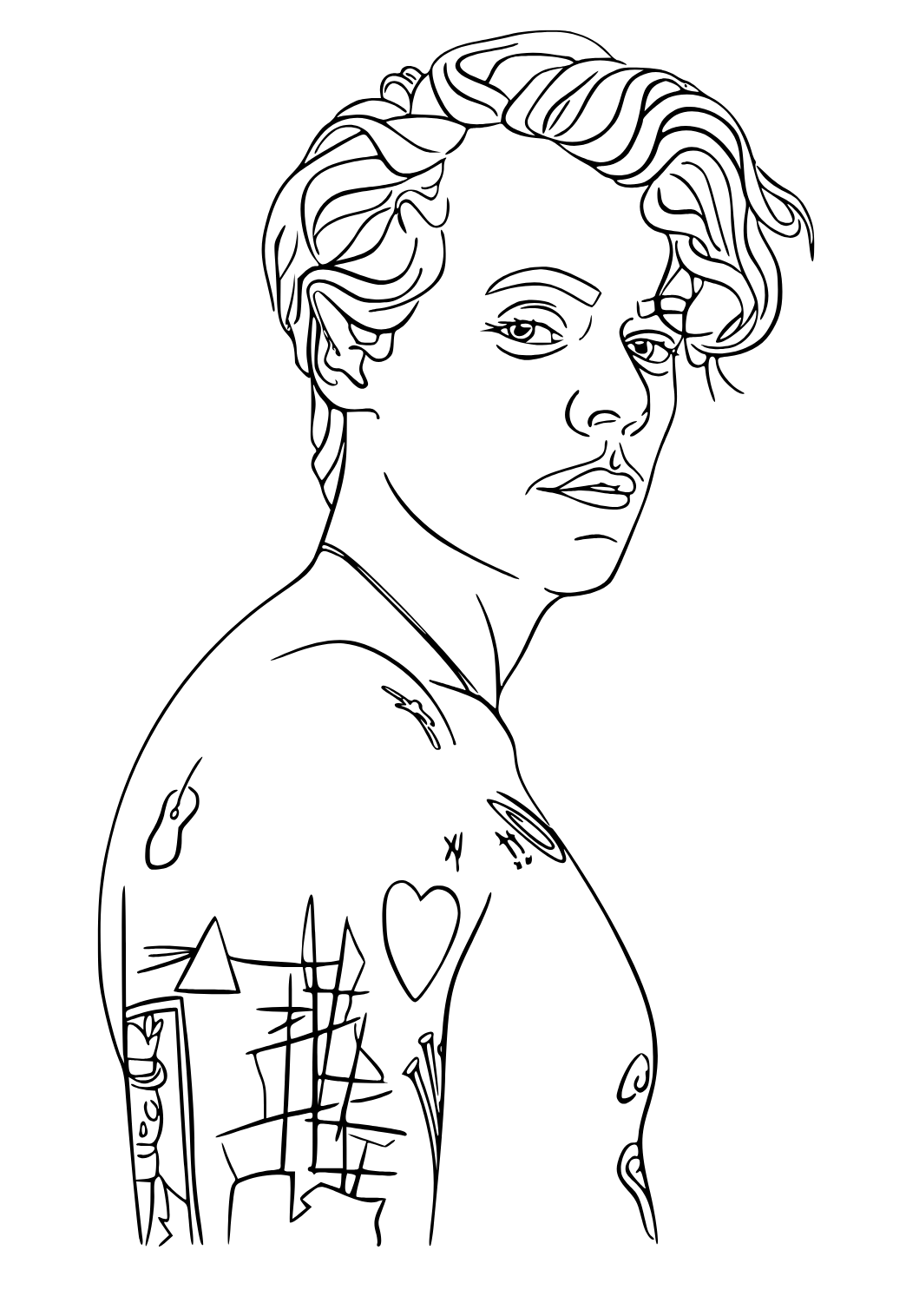 Ilmaisia Tulostettavia Harry Styles Tatuoinnit Värityskuvia Aikuisille