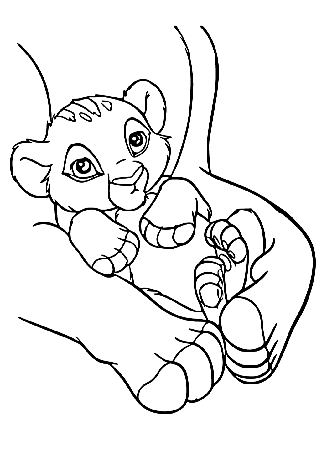 Free Printable Simba Baby Coloring Page for Adults and Kids