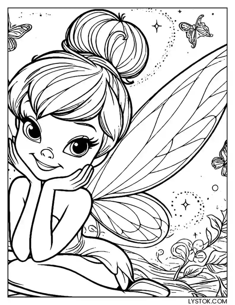 9 Free Printable Tinkerbell Coloring Pages for Adults and Kids PDF