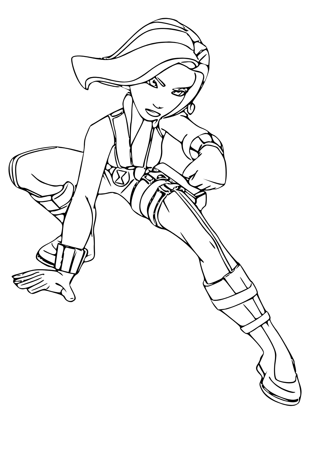 Free Printable Black Widow Readiness Coloring Page for Adults and Kids