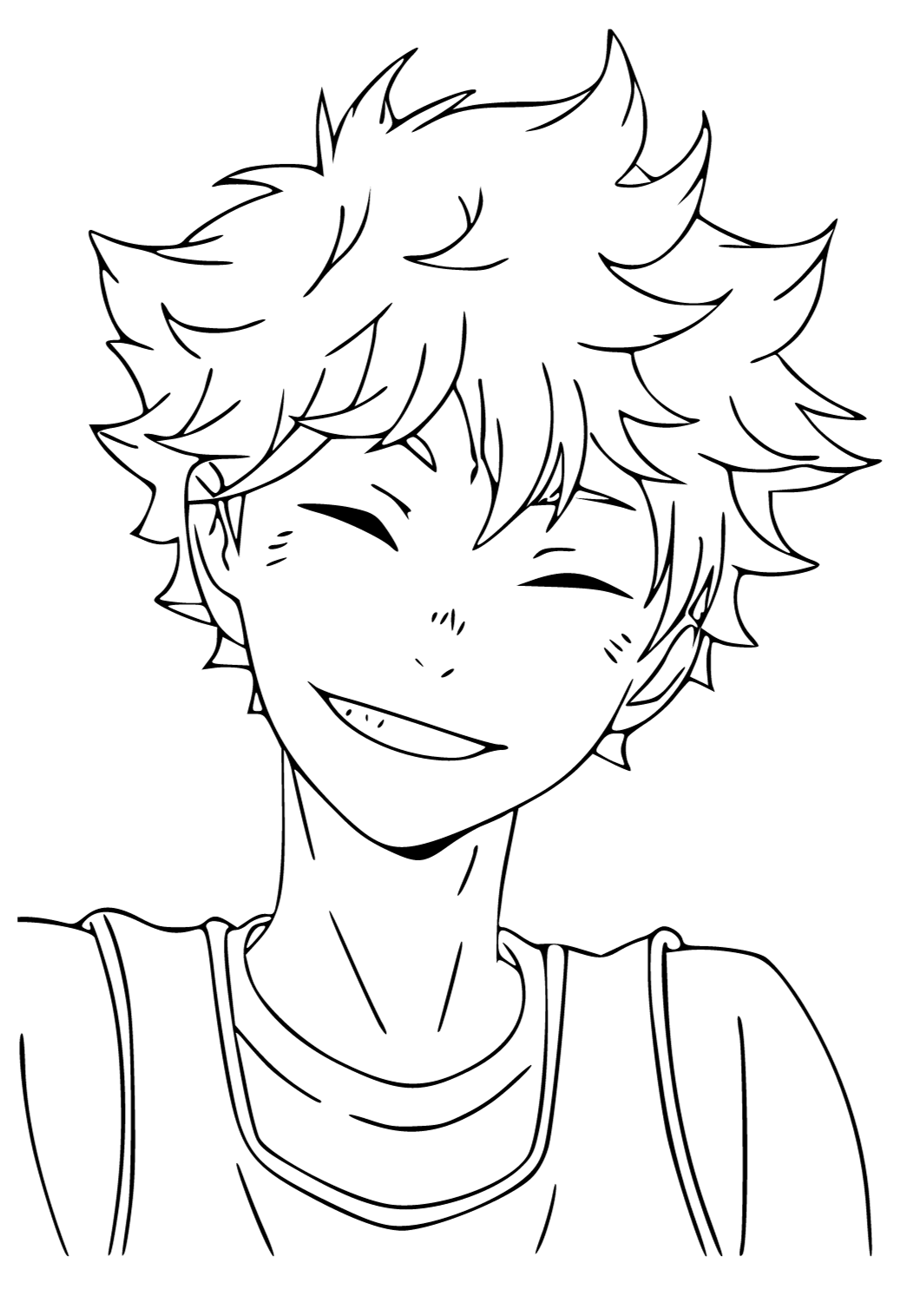 Ücretsiz Yazdırılabilir Haikyuu Gülümsemek Boyama Sayfası için Çarşaf