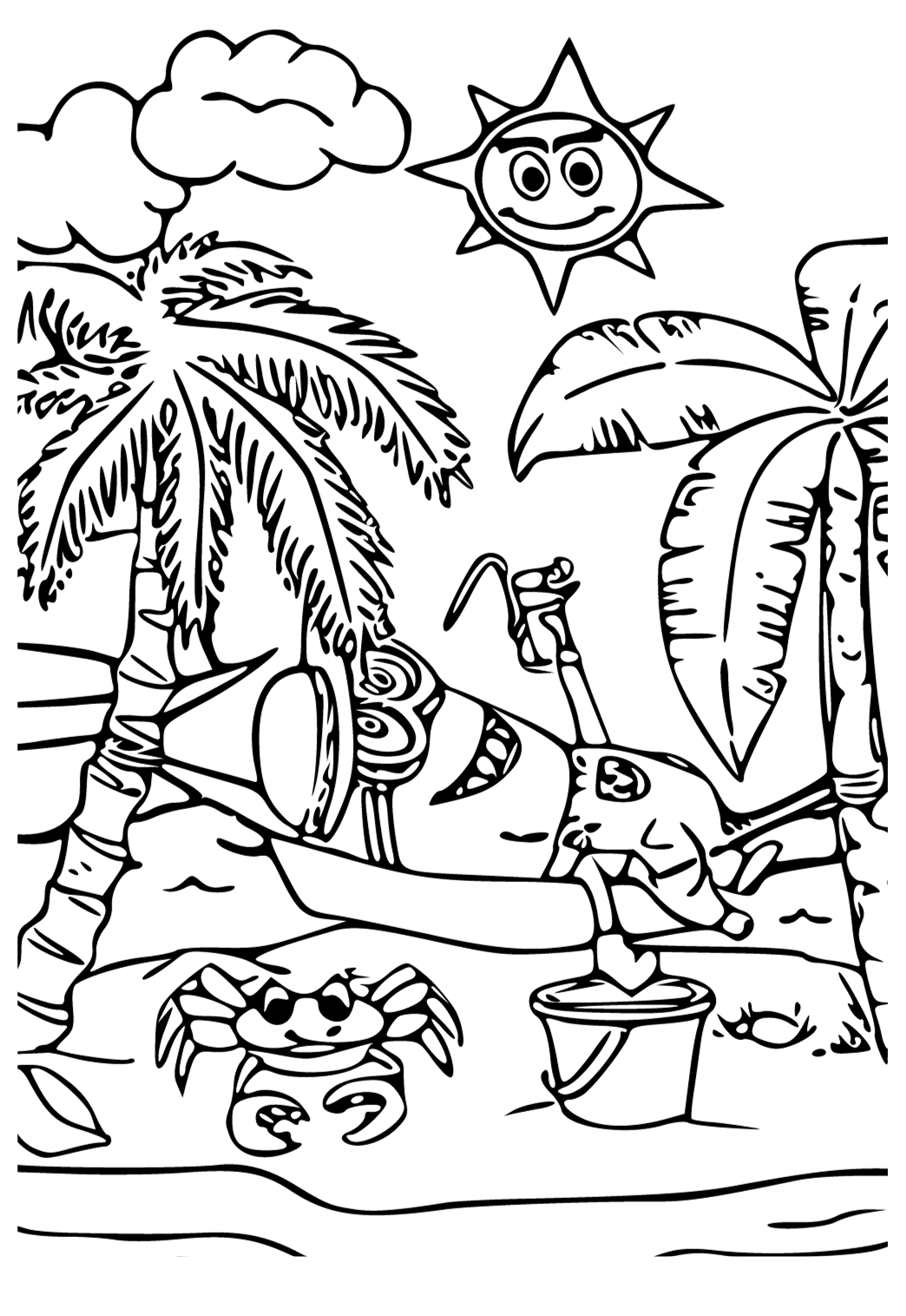 Free Printable Hawaii Minion Coloring Page for Adults and Kids