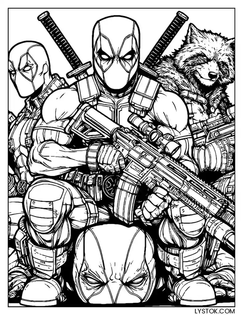 7 Free Printable Deadpool Coloring Pages for Adults and Kids PDF