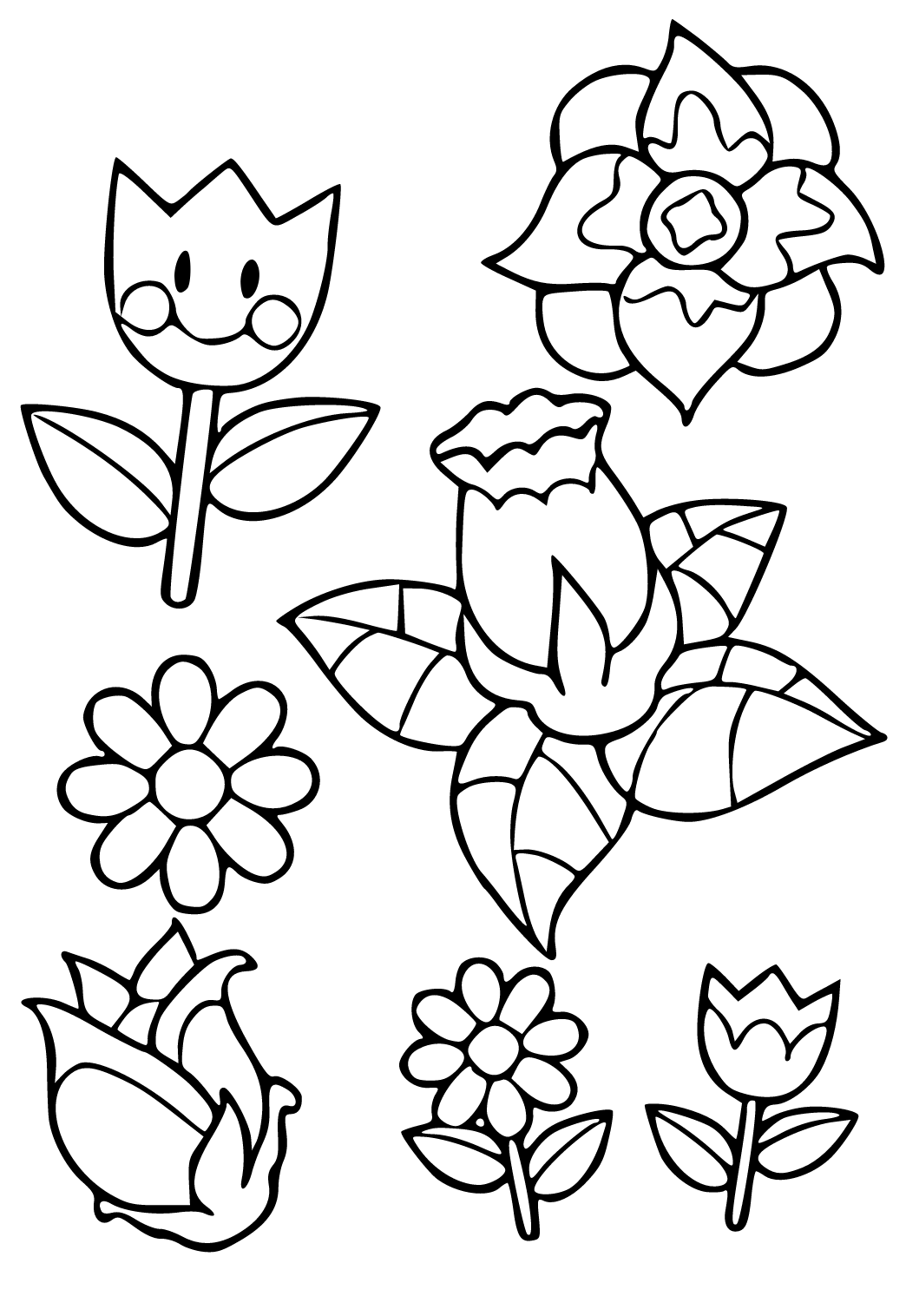 Ilmaisia Tulostettavia Kukka Kawaii Värityskuvia Aikuisille ja Lapsille