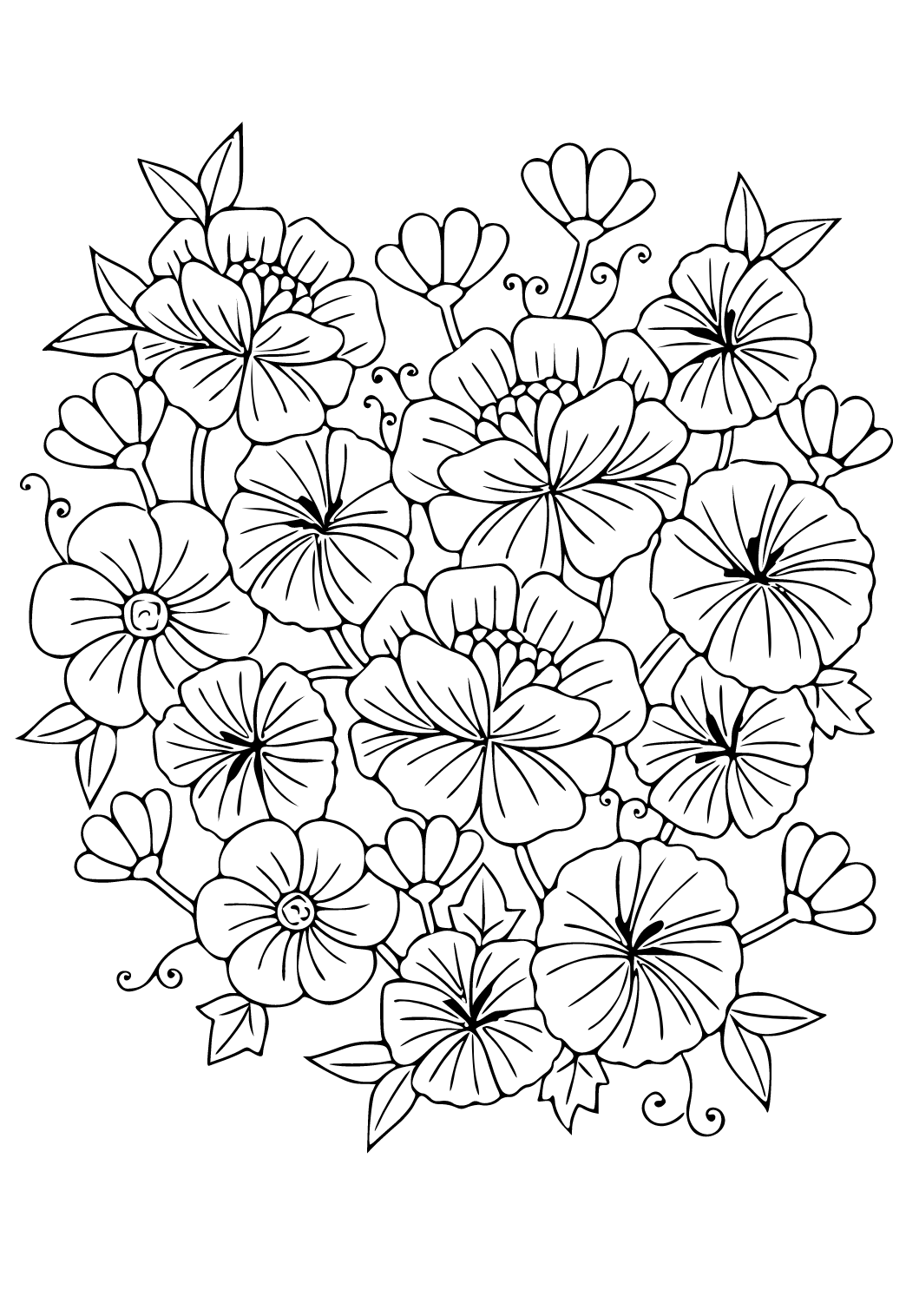 Dibujo e Imagen Flores Plexos para Colorear y Imprimir Gratis para
