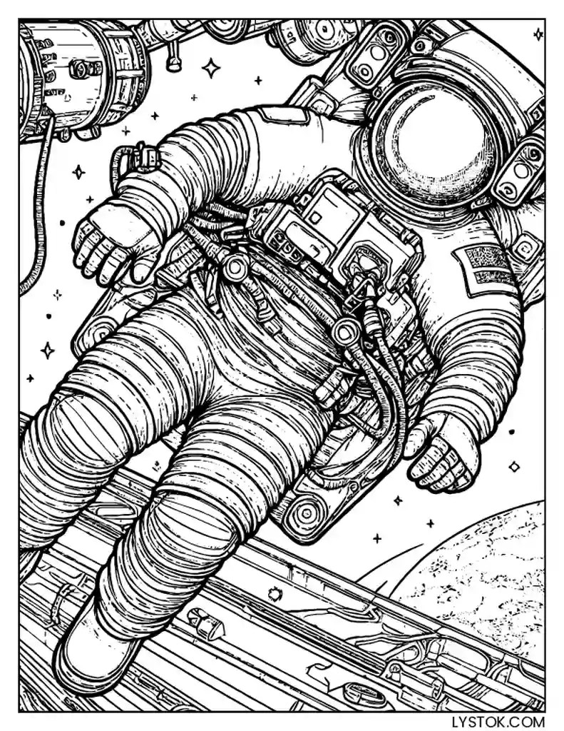 8 Free Printable Astronaut Coloring Pages for Adults and Kids PDF
