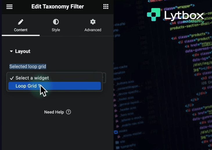 Category Filter using Elementor's Taxonomy Widget