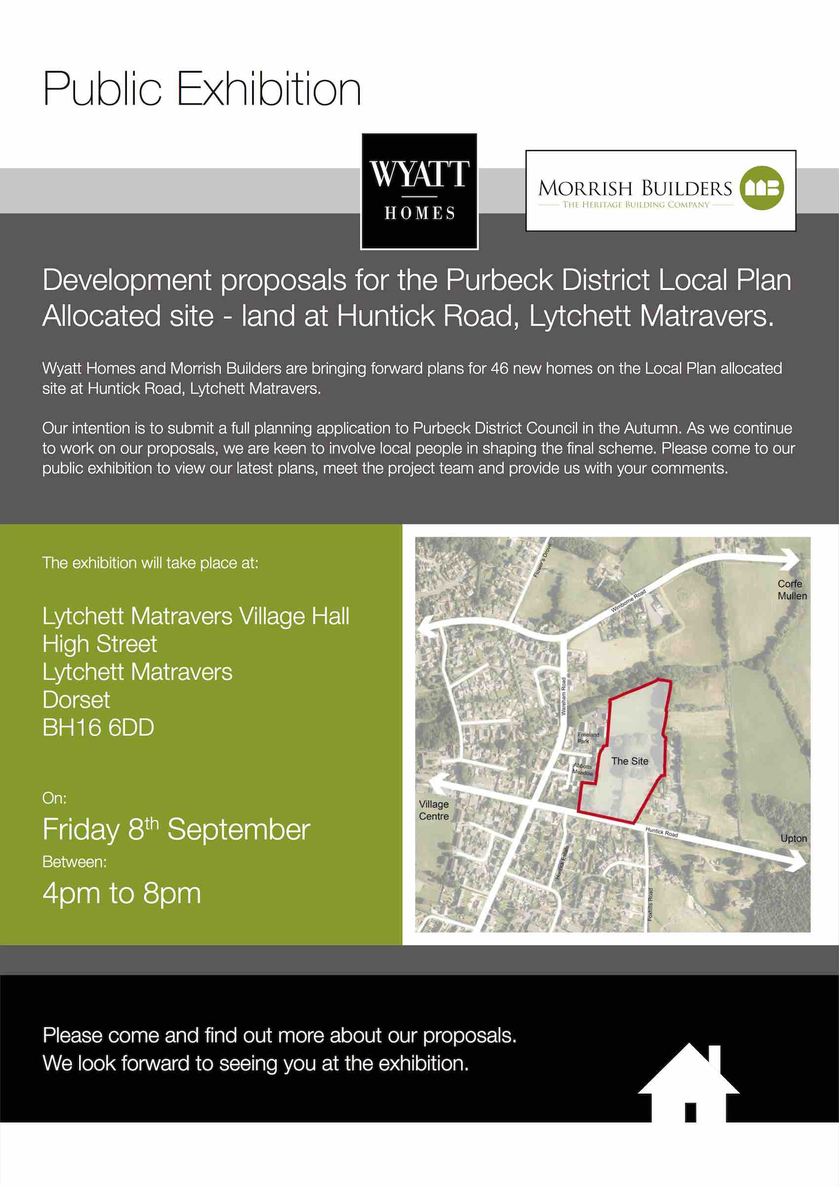 Land North of Huntick Road, public exhibition and stakeholder preview on development proposals