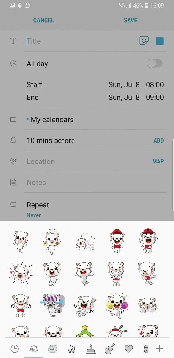 Samsung Calendar update brings stickers to Galaxy S8/S8+ and Note 8