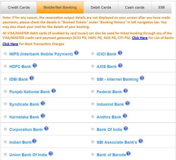 Payment Options While Booking Tickets At Irctc | Book Rail Ticket India
