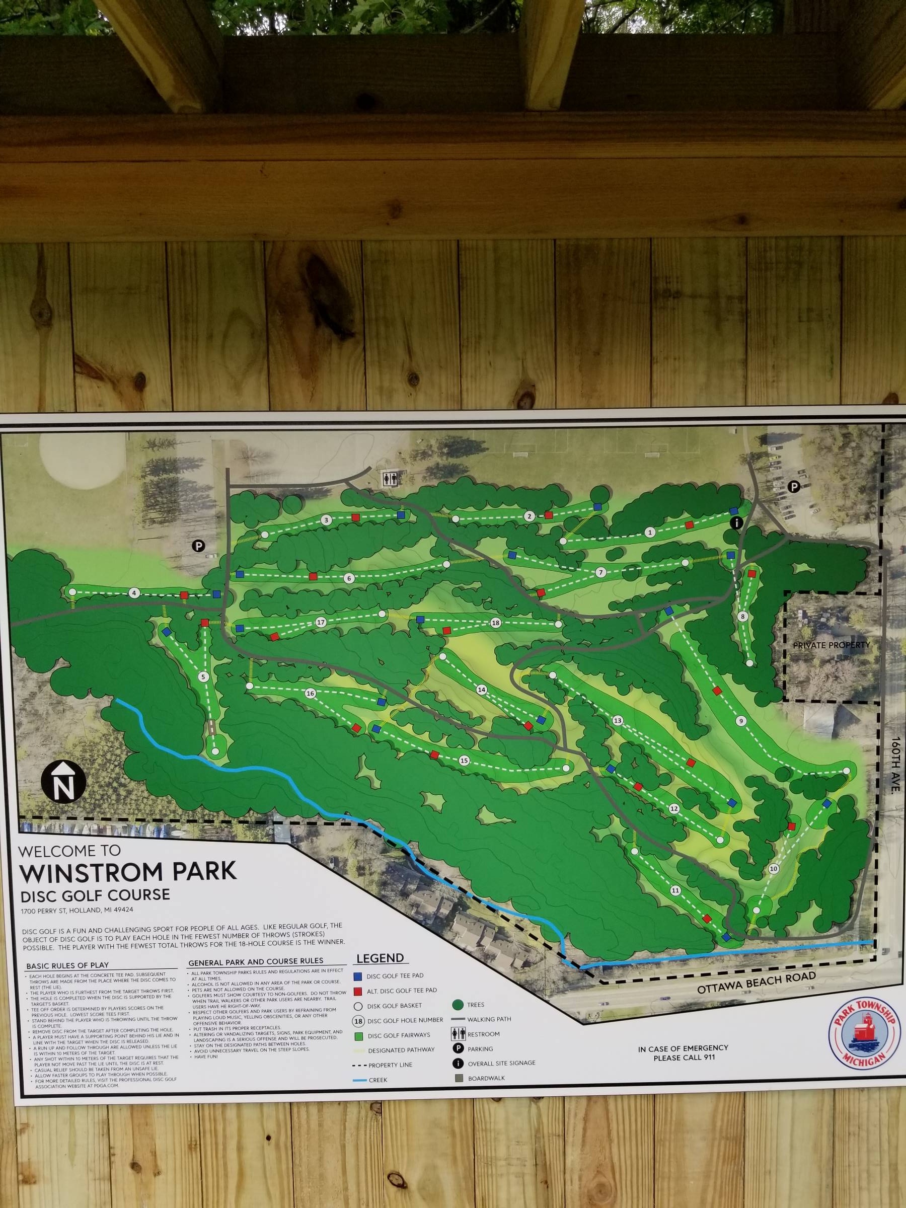 Hole 1 • Winstrom Preserve (Holland, MI) Disc Golf Courses Disc