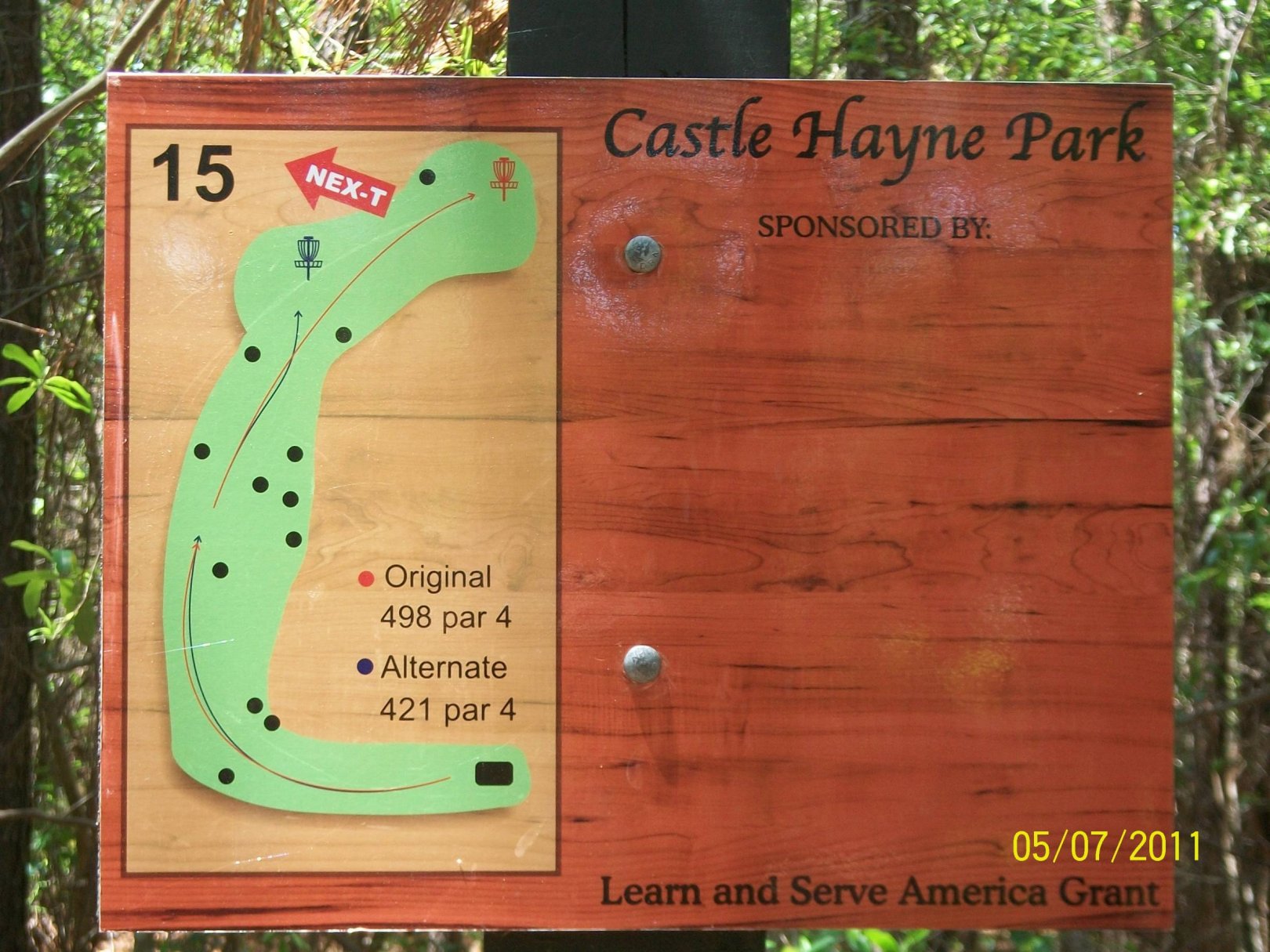 Hole 15 • Castle Hayne Park (Wilmington, NC) Disc Golf Courses Disc