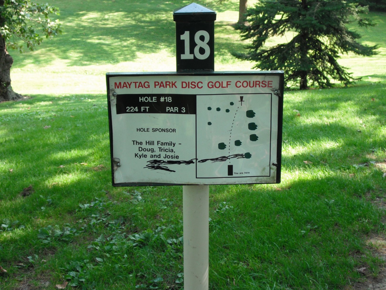Hole 18 • Maytag Park (Newton, IA) Disc Golf Courses Disc Golf Scene