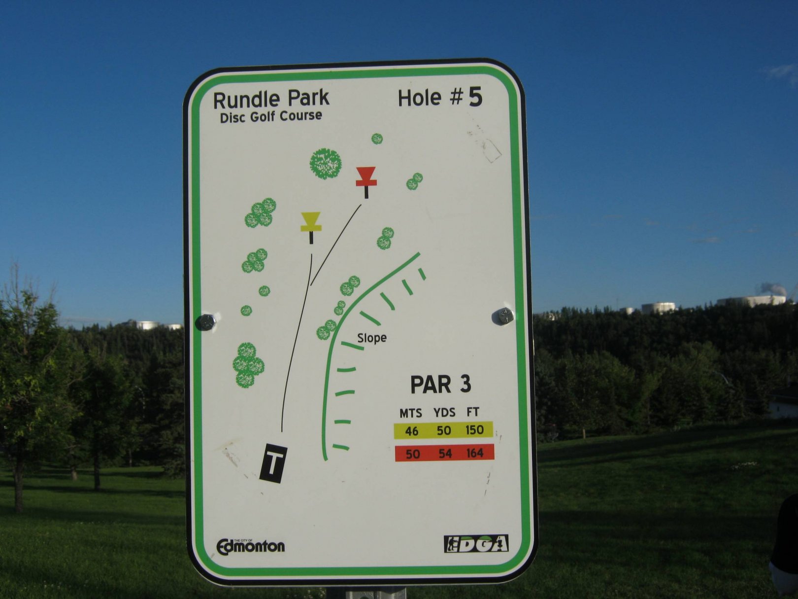 Hole 5 • Rundle Park DGC (Edmonton, AB) Disc Golf Courses Disc Golf
