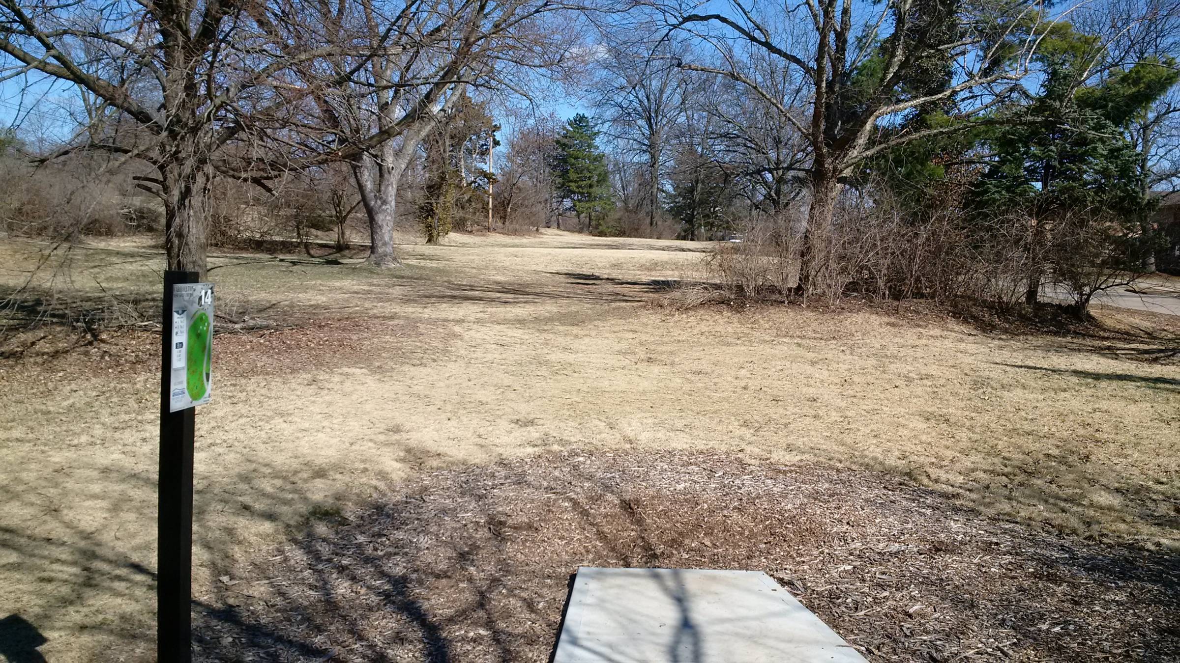 Hole 14 • Carrollton Park (Bridgeton, MO) Disc Golf Courses Disc