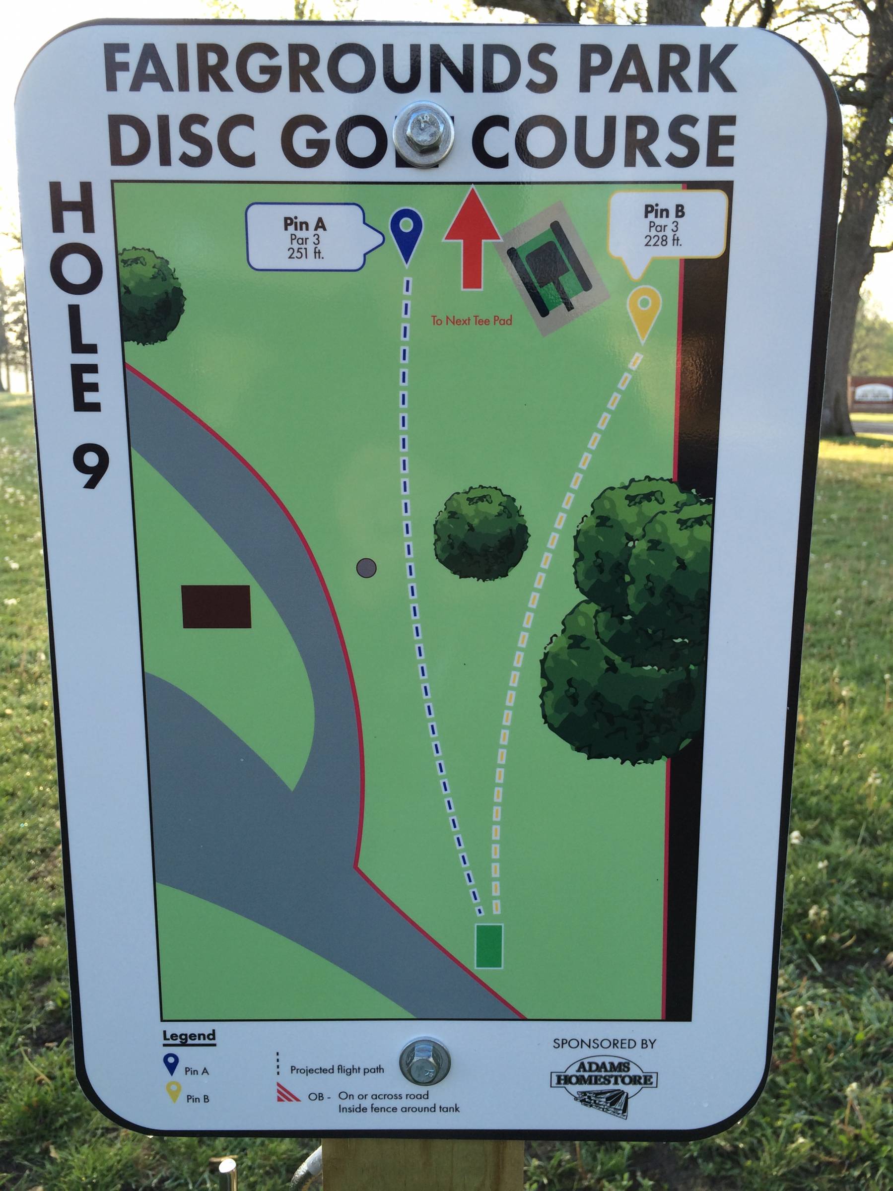 Hole 9 • Fairgrounds Park (Council Grove, KS) Disc Golf Courses