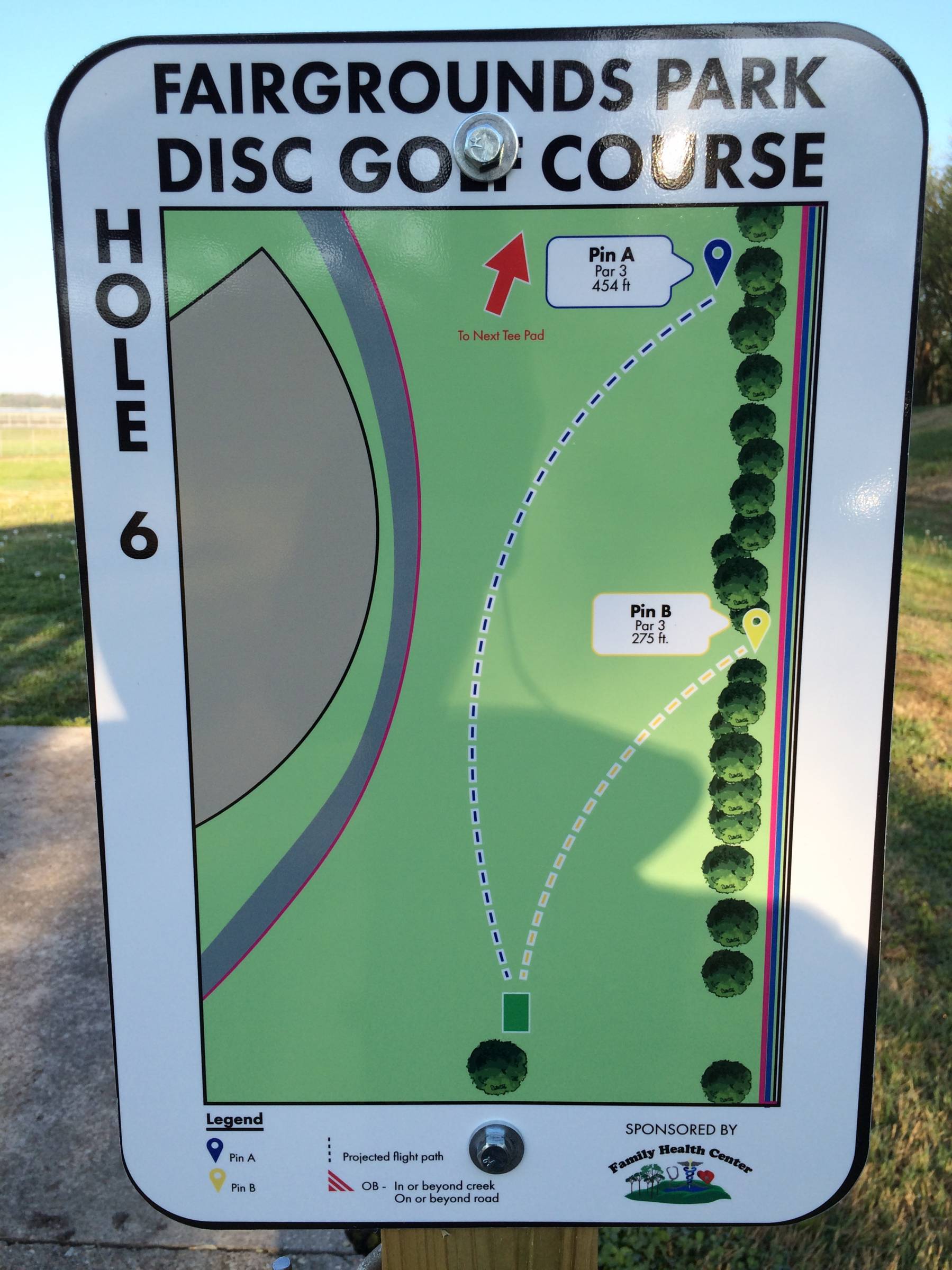 Hole 6 • Fairgrounds Park (Council Grove, KS) Disc Golf Courses