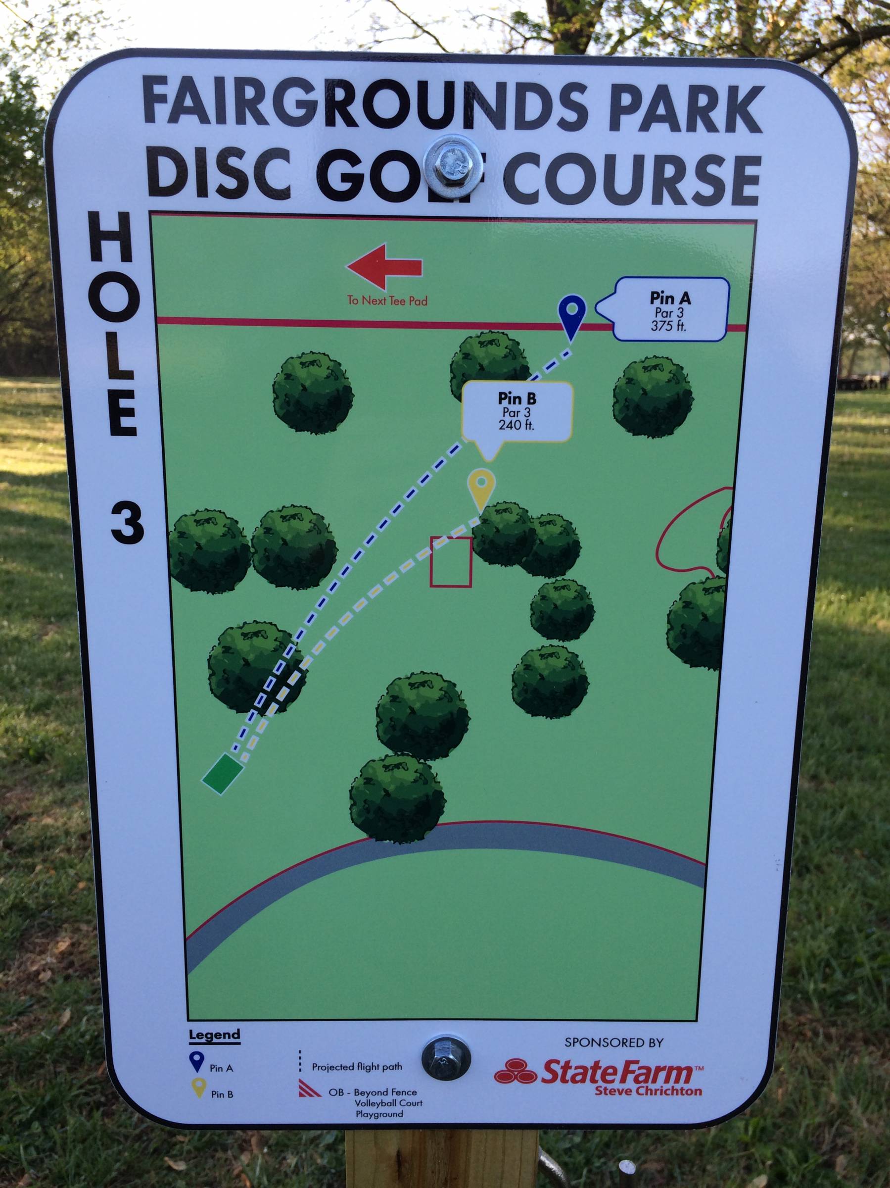 Hole 3 • Fairgrounds Park (Council Grove, KS) Disc Golf Courses