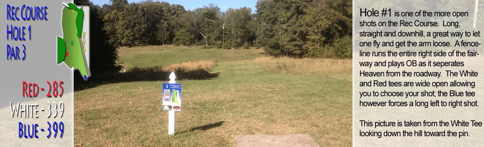 Hole 1 • Recreational / Disc Side of Heaven (Jonesboro, AR) Disc Golf