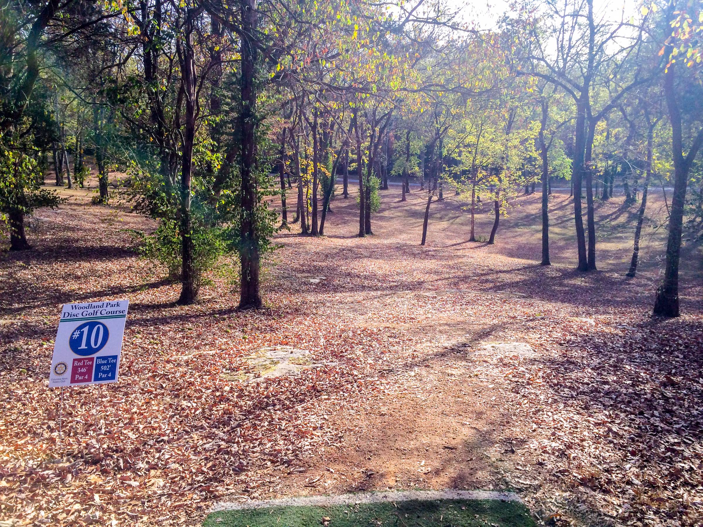 Hole 10 • Woodland Park (Columbia, TN) Disc Golf Courses Disc Golf