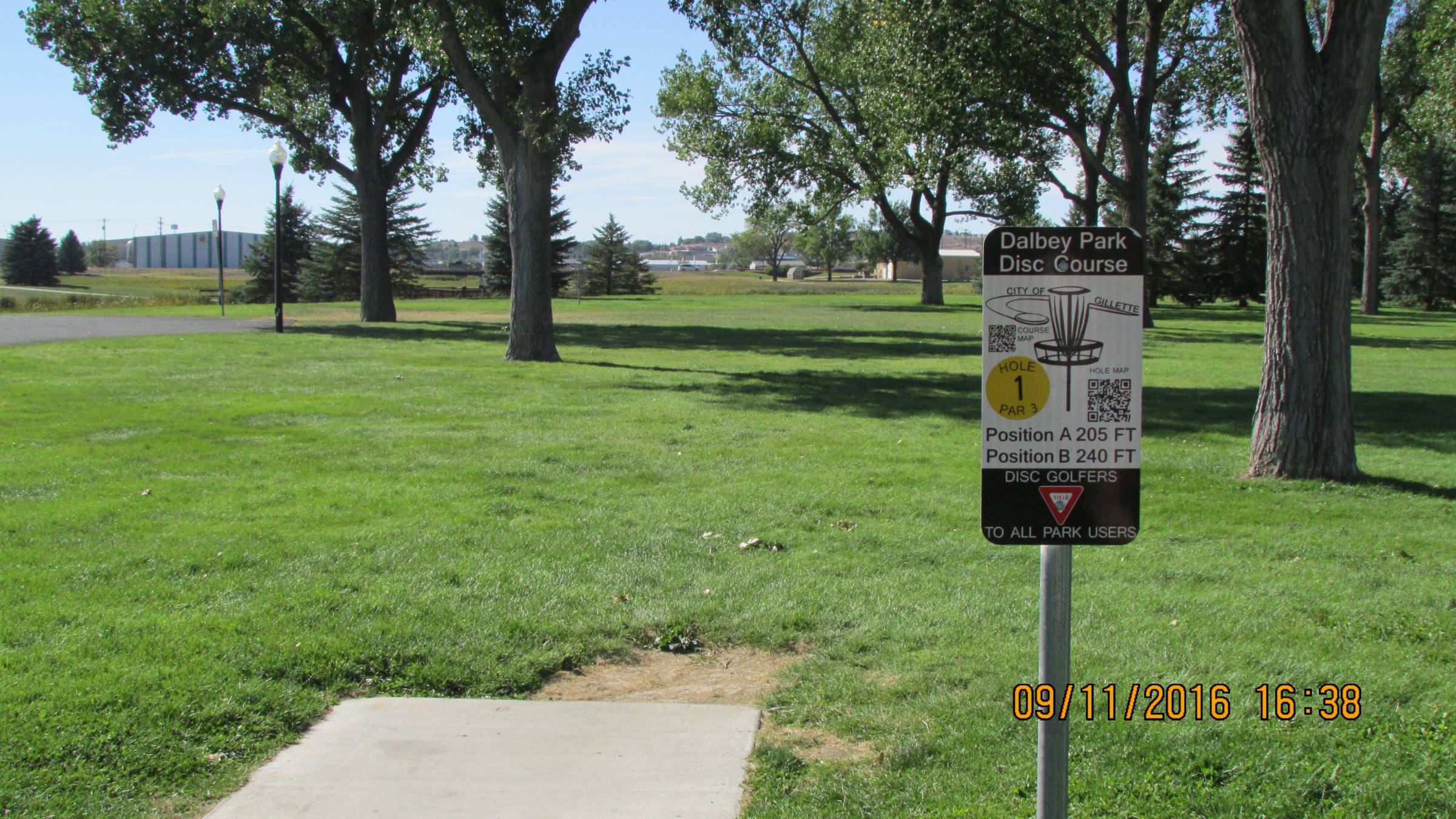 Hole 1 • Dalby Memorial Park (Gillette, WY) Disc Golf Courses Disc