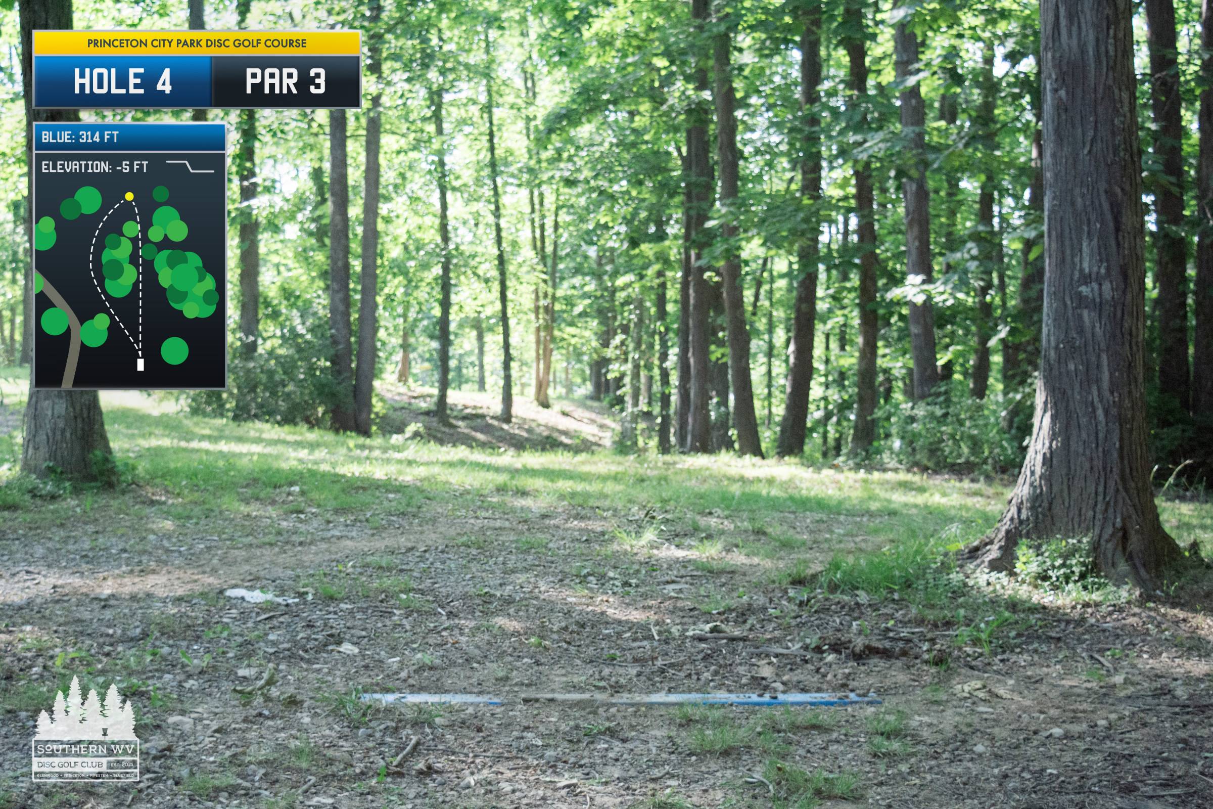 Hole 4 • Princeton City Park (Princeton, WV) Disc Golf Courses Disc