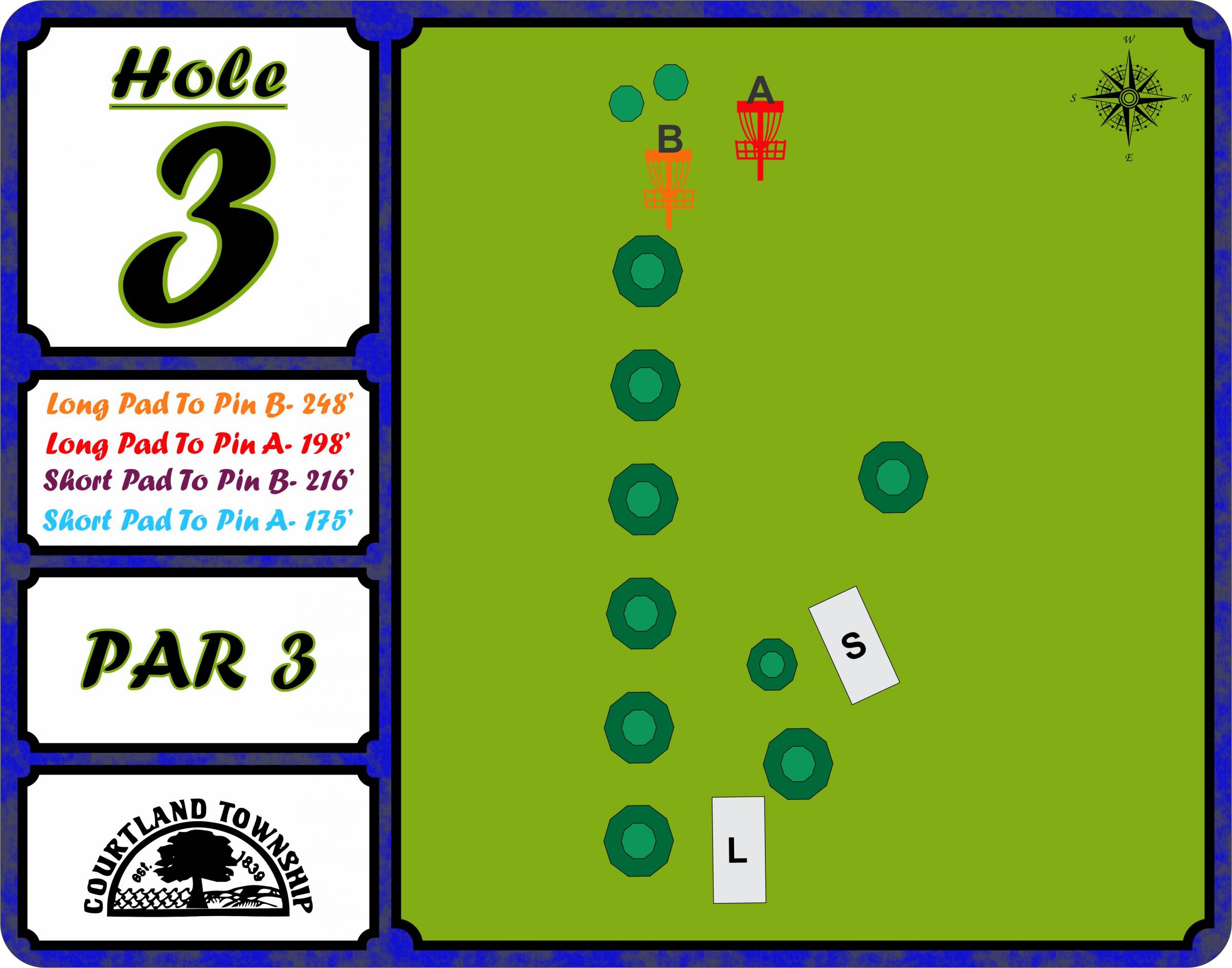 Hole 3 • Courtland Township (Rockford, MI) Disc Golf Courses Disc Golf Scene