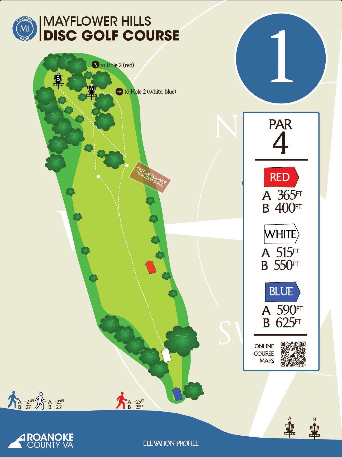 Hole 1 • Mayflower Hills Park (Roanoke, VA) Disc Golf Courses Disc