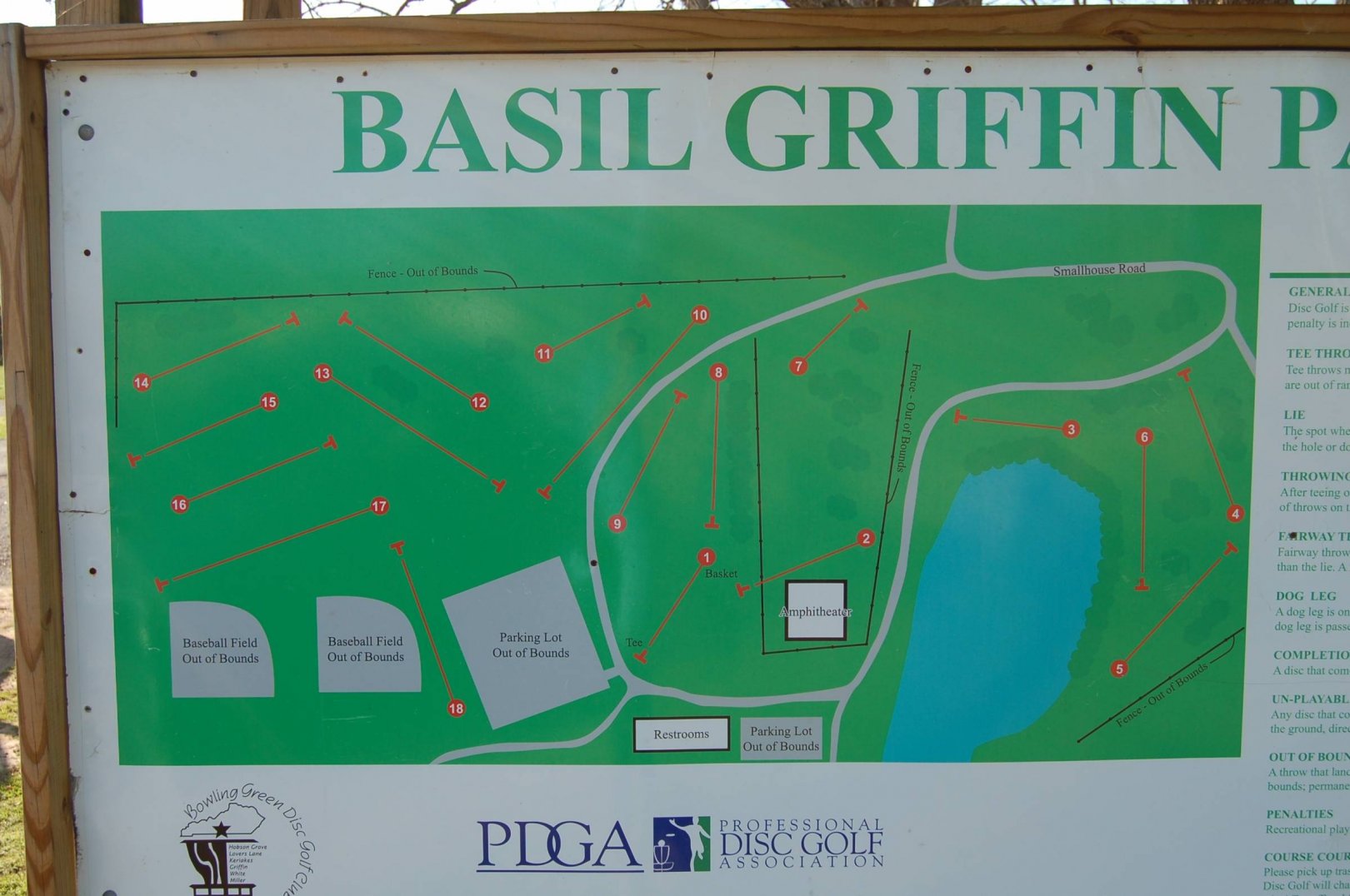 Hole 1 • Basil Griffin Park (Bowling Green, KY) Disc Golf Courses