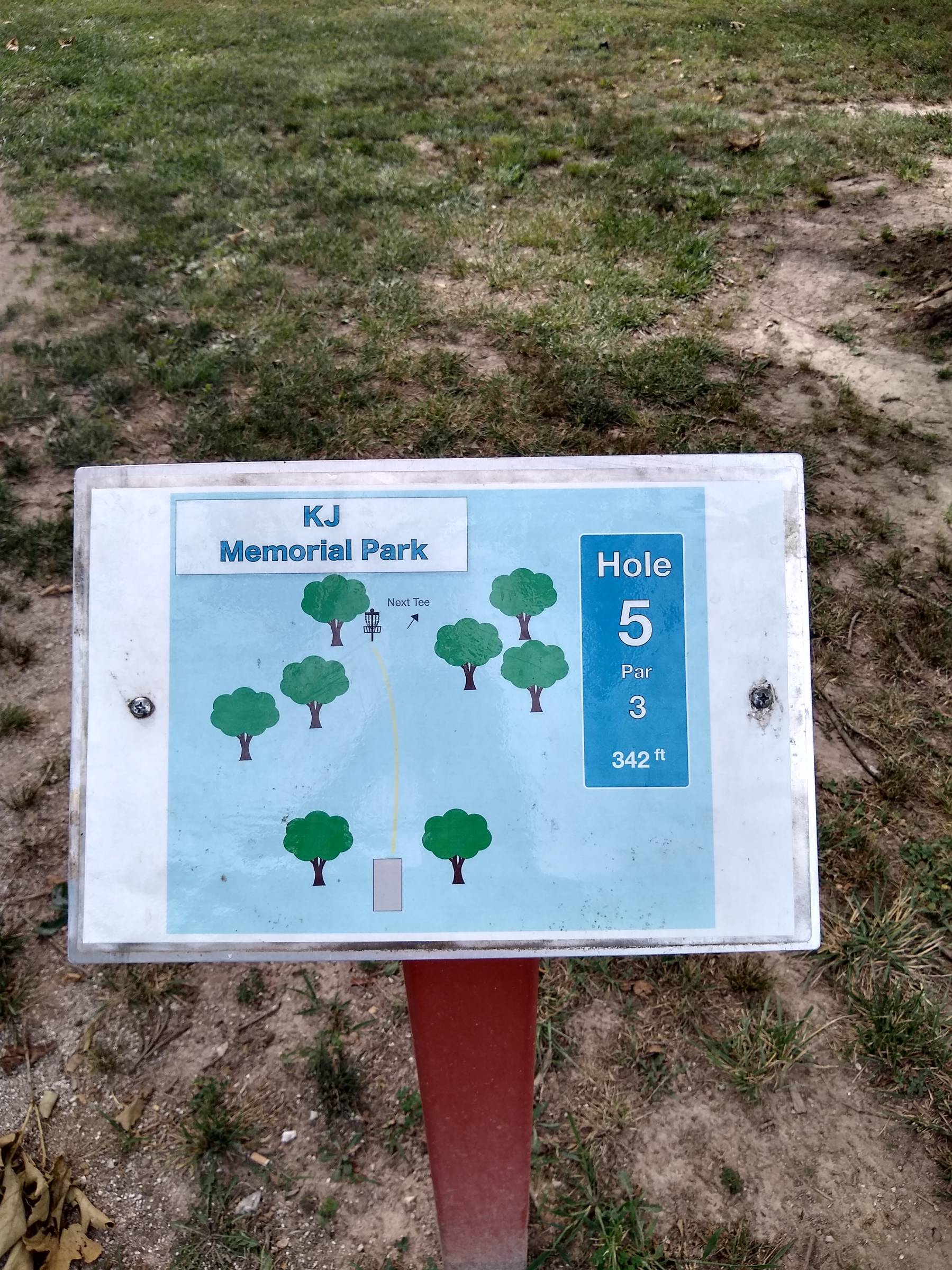 Hole 5 • KJ Memorial Park (Lowell, AR) Disc Golf Courses Disc Golf