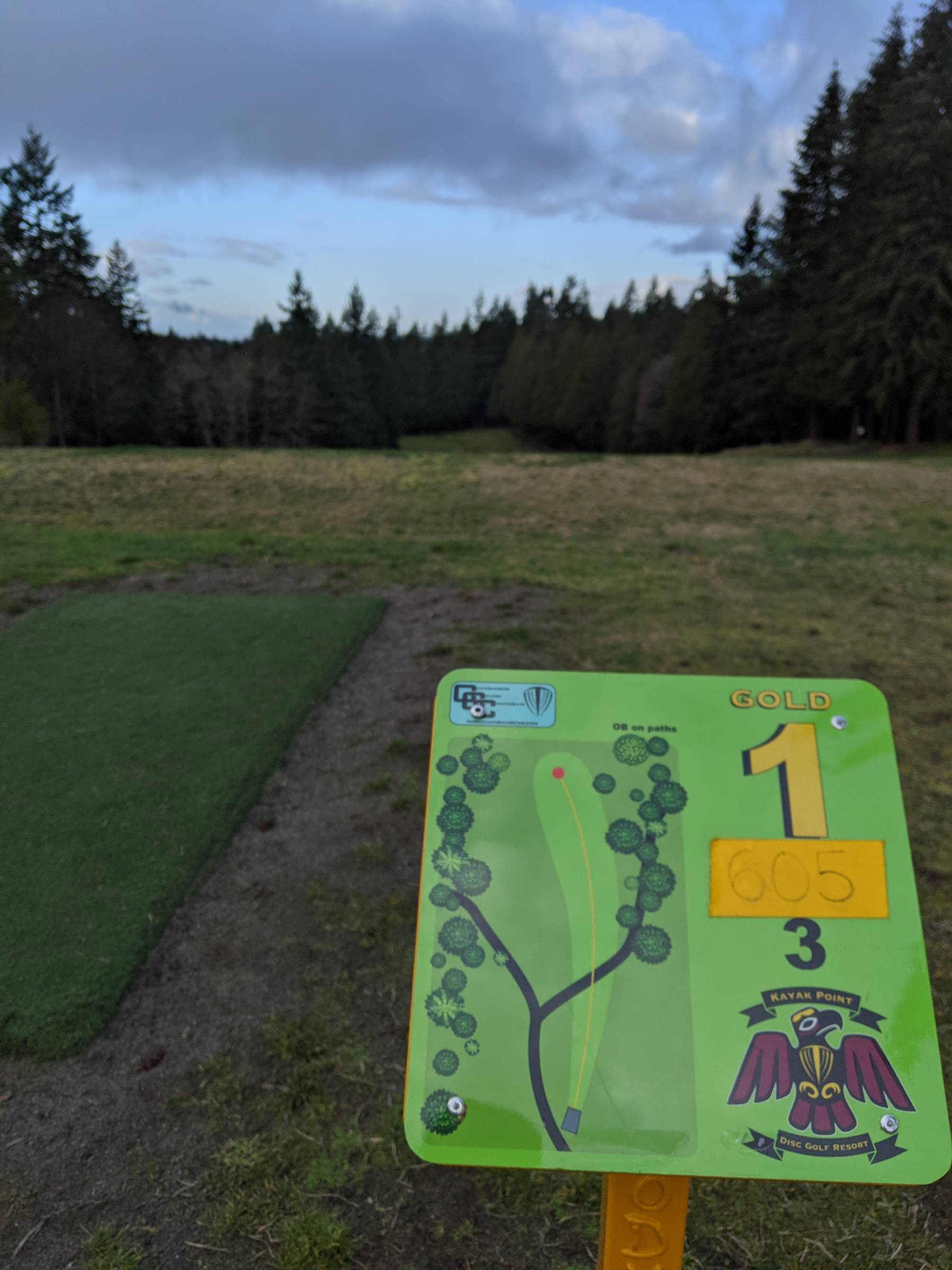Hole 1 • Gold course / Kayak Point Disc Golf Resort (Stanwood, WA