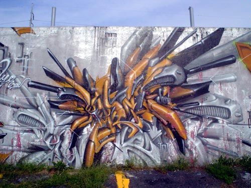 Atlanta Graffiti Blue Distortion
