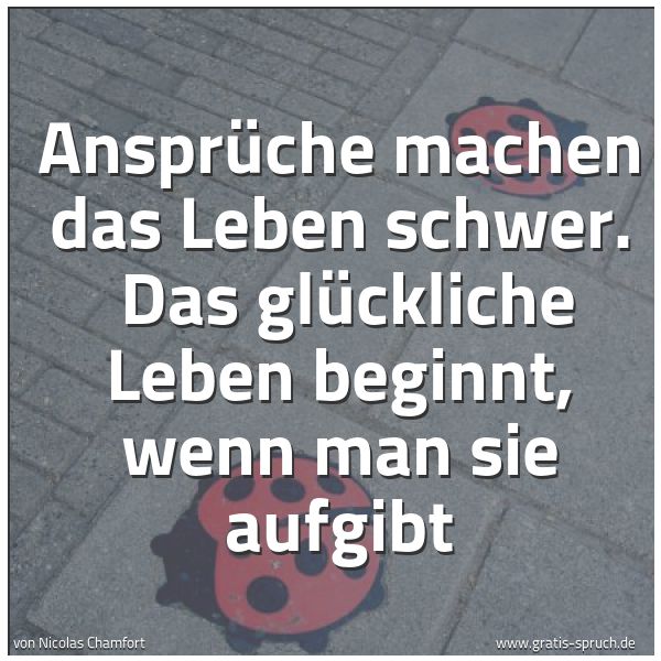Spruch Anspruche Machen Das Leben Schwer Da Und Weitere Spruche Zitate Und Weisheiten Gratis Spruch De