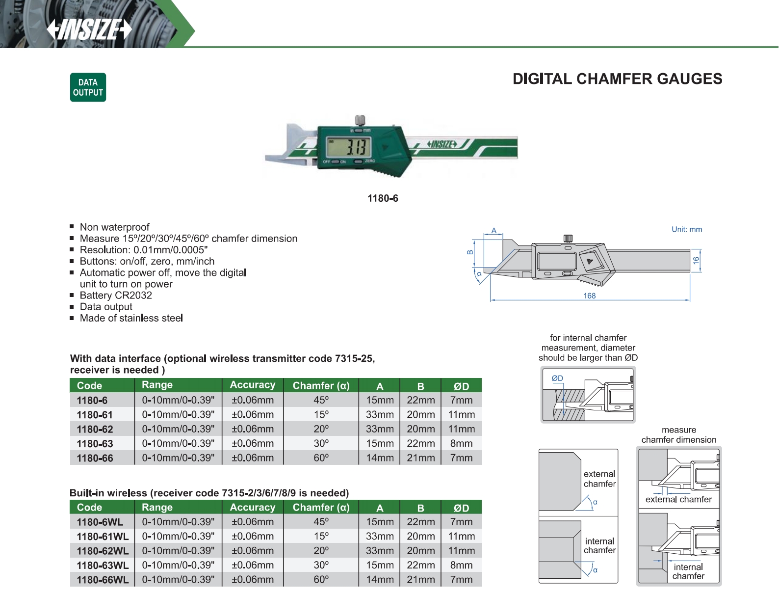 Chamfer Gages Digital