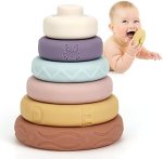 Mini Tudou 6 pièces jouet de cercle empilable et de nidification pour bébé, Ann…