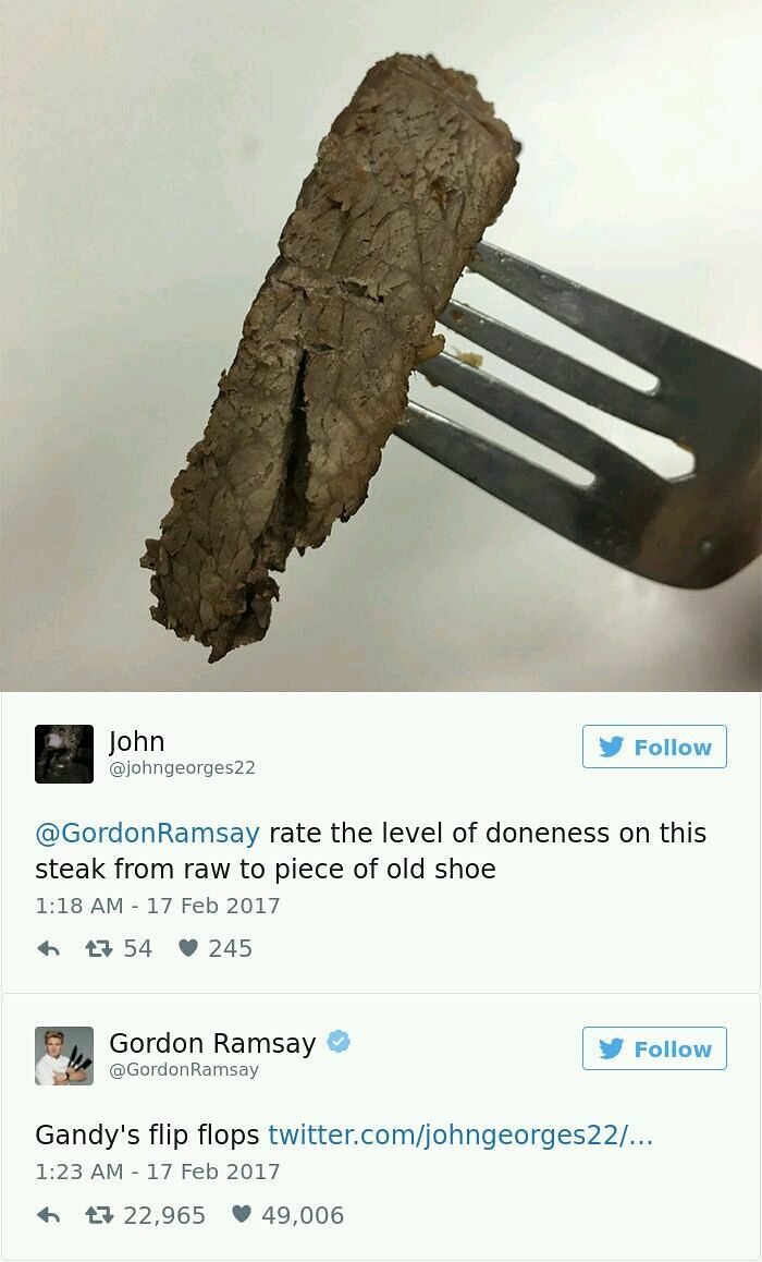 Gordon Ramsay Twitter Roasts People's Food & It's Hilarious