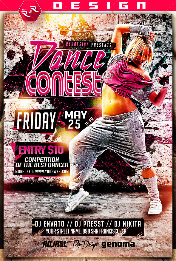 Dance Contest Flyer Template on Behance