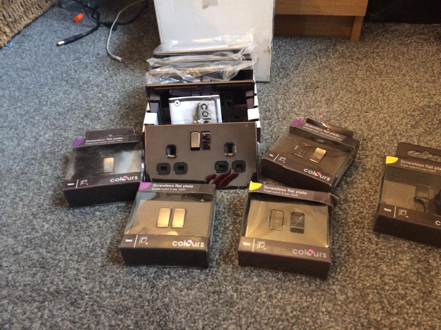 B&q screwless plates and plug sockets new in LE7 Charnwood for £25.00