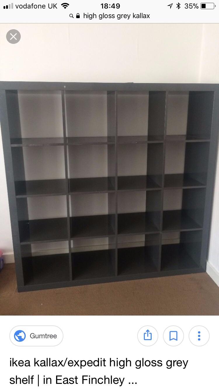 High Gloss Grey Kallax Unit 4x4 in MK8 Wolverton for £80.00 for sale