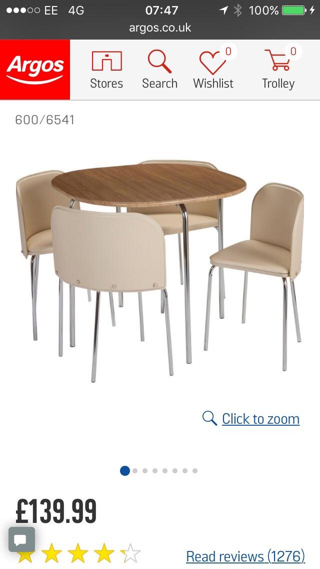 Hygena Amparo dining table & 4 chairs in DA10 Dartford for £50.00 for