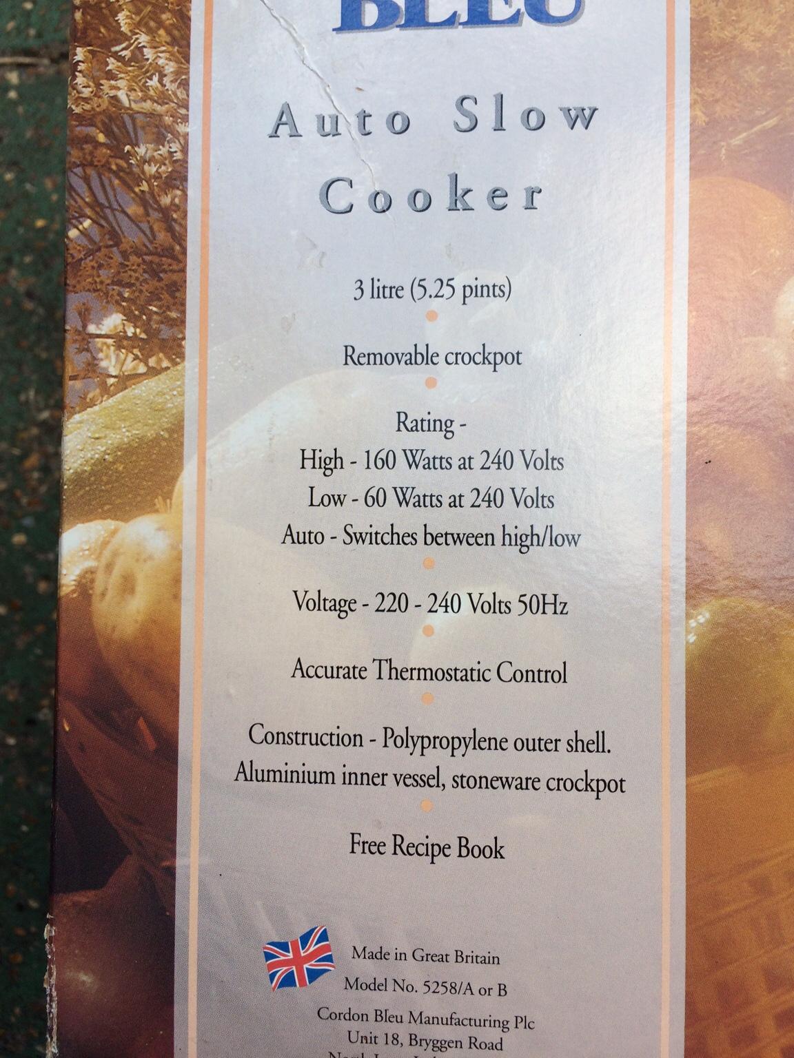 Vintage Cordon Bleu Automatic Slow Cooker in EC2V London für £ 15,00