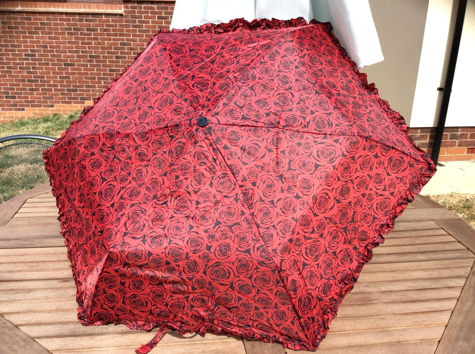 New Look Umbrella. Red & Black Roses in NN14 Kettering for £2.50 for