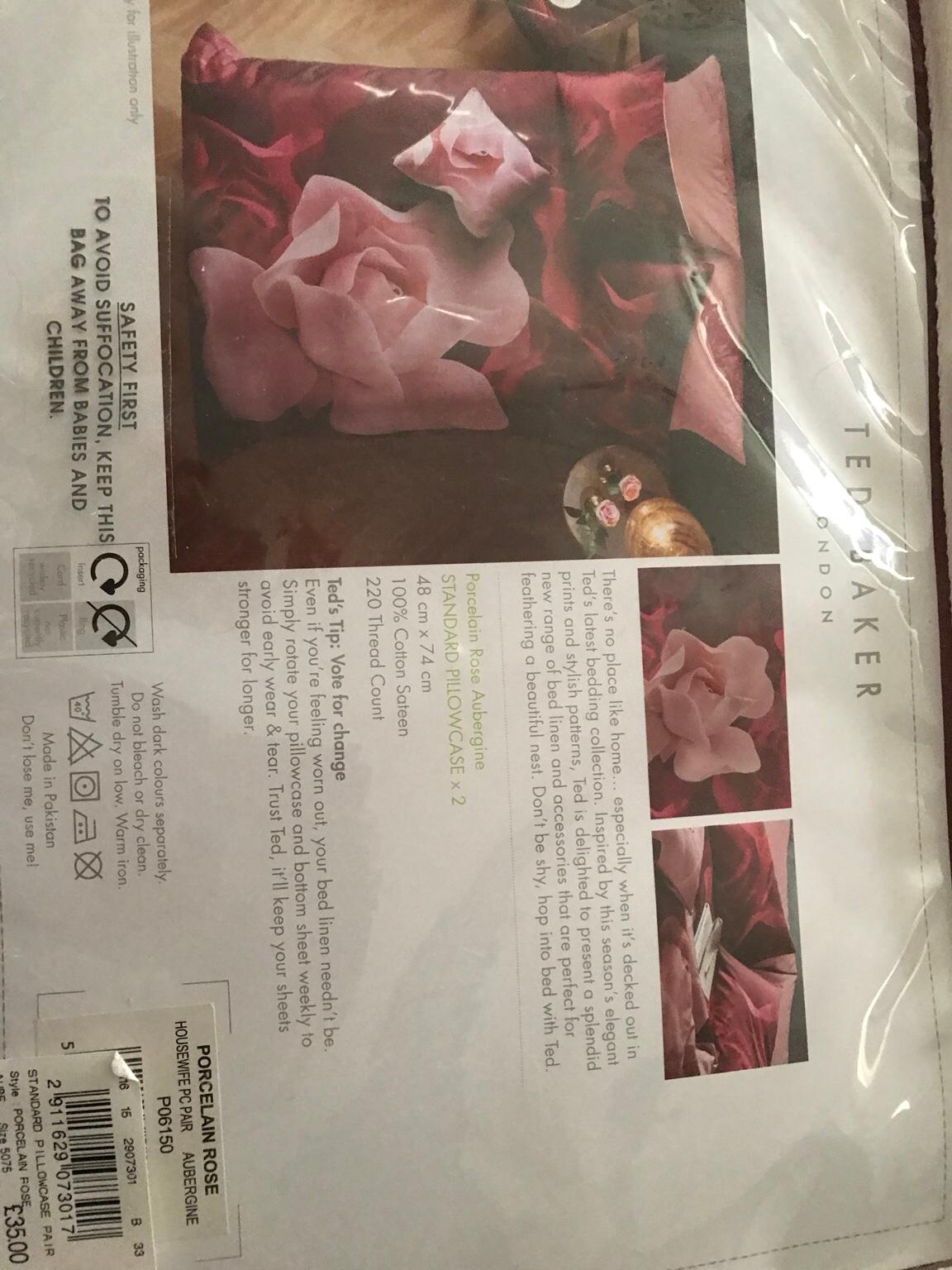 Ted Baker porcelain rose aubergine bedding in Castle Point for £115.00 for sale Shpock