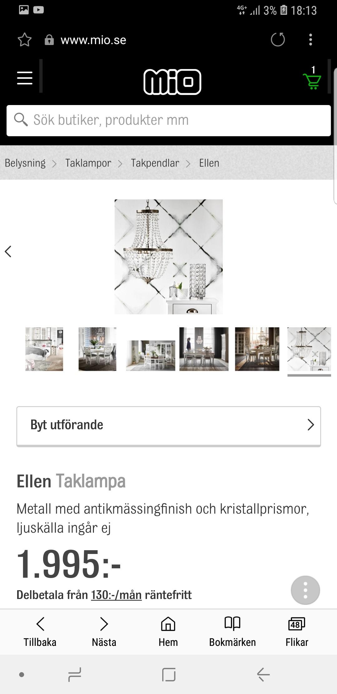 Takkrona Mio Ellen taklampa takkrona från mio in 16453 Kista für 800,00 SEK zum