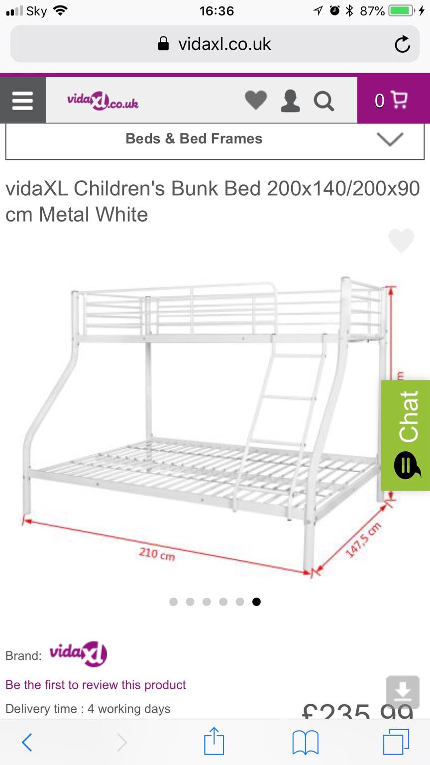 White metal double bunk bed in SO50 Eastleigh für 100,00 £ zum Verkauf
