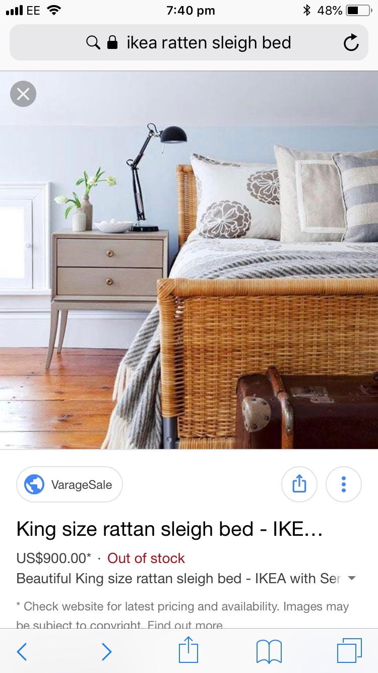IKEA RATTAN SLEIGH BED (King size) in CH48 Wirral for £50.00 for sale Shpock