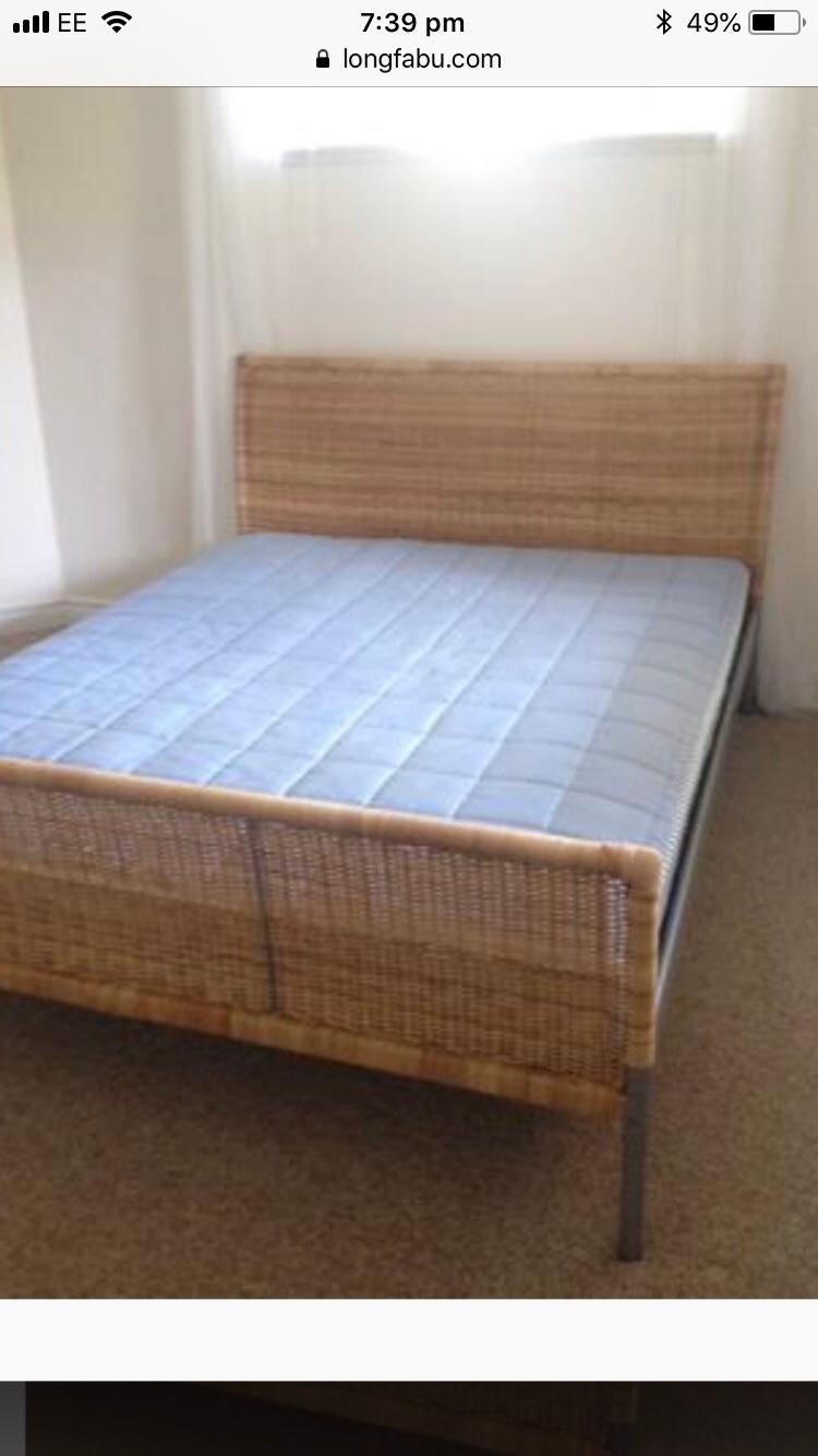 IKEA RATTAN SLEIGH BED (King size) in CH48 Wirral for £50.00 for sale Shpock