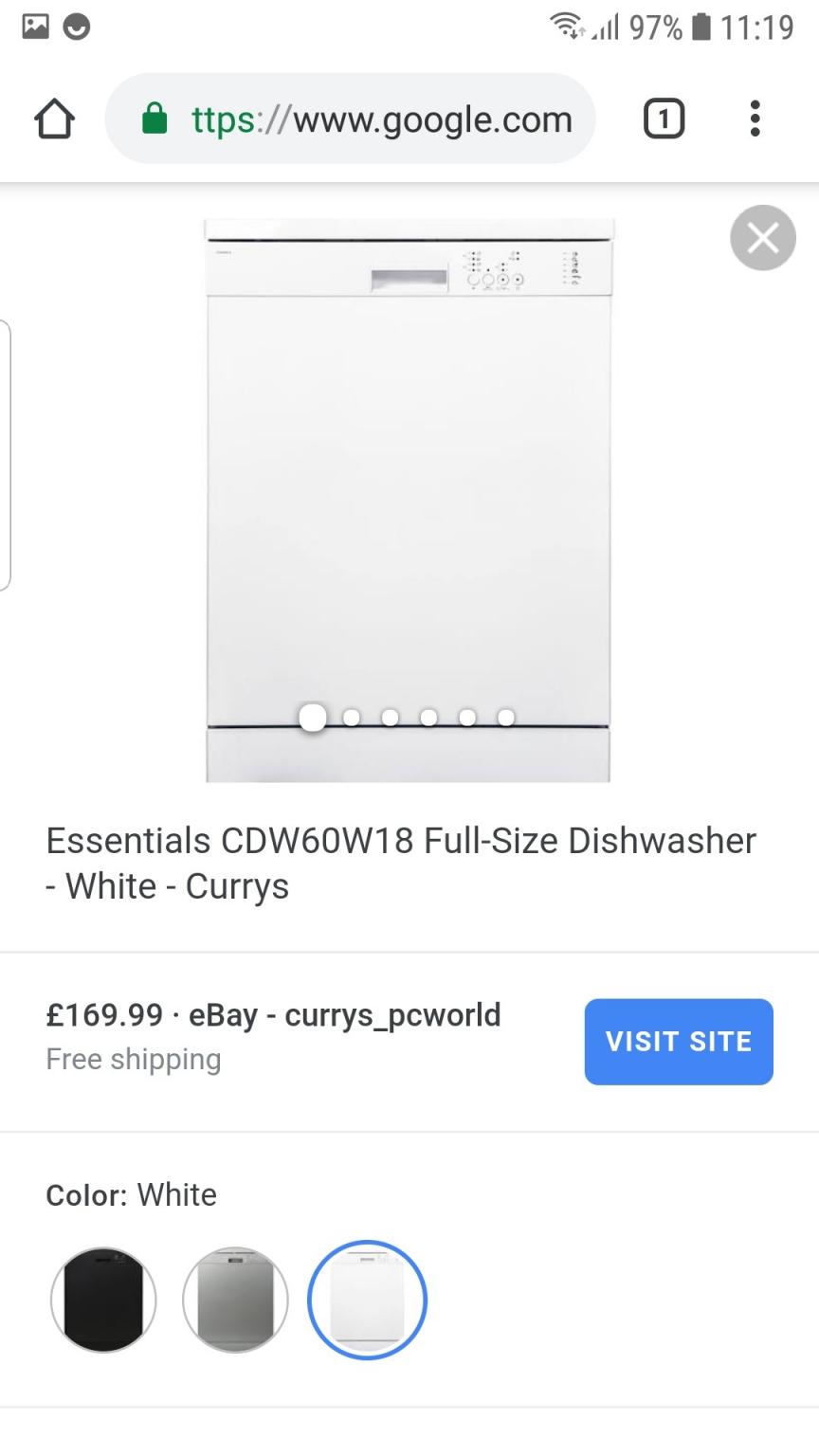 CE DISHWASHER model CDW60W18 in London for £92.99 for sale Shpock
